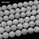 Meihan Natural Moonstone Smooth Round Beads 9.5-10.5mm
