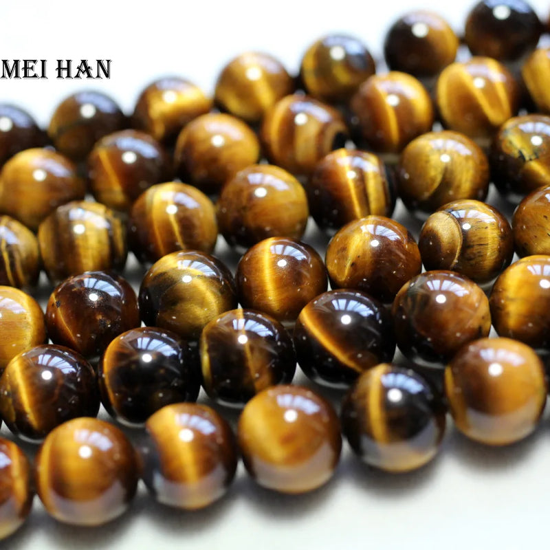 Meihan 10mm Natural Brown Tiger Eye Stone Beads Set