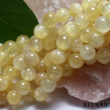 Meihan Natural Yellow Selenite Calcite Smooth Round Loose Beads Set