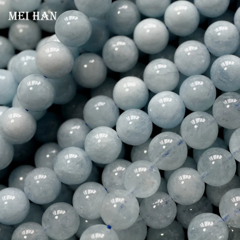 Meihan 8mm Aquamarine Round Charm Gemstone