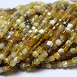 Meihan 4mm Yellow Opal Faceted Cube Beads Set for Jewelry Making
