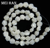 Meihan 8mm & 10mm Shell Loose Beads Rose Carved Shape Set for DIY