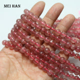 Meihan Natural 8+-0.2mm Strawberry Quartz Crystal Beads Round