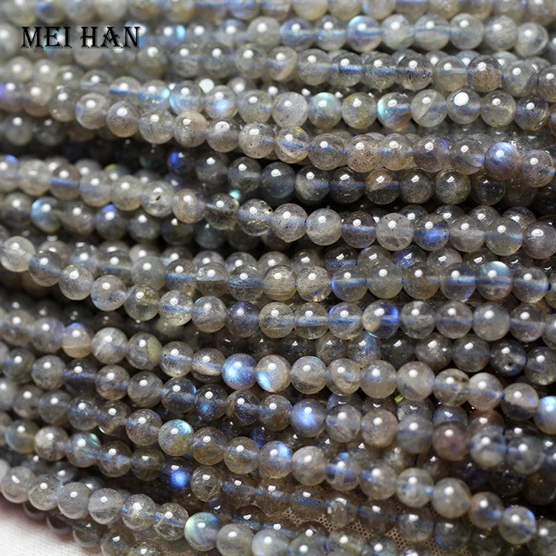 Meihan (3 strands/set) 4 mm Natural Madagascar Labradorite loose beads