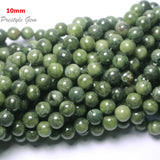 Meihan Natural 8mm 10mm Green Jade Round Loose Beads Set
