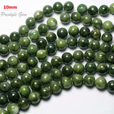 Meihan Natural 8mm 10mm Green Jade Round Loose Beads Set