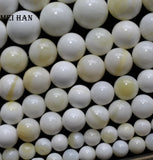 Meihan 8mm Tridacna Stone Yellow Giant Clam Shell Beads Set