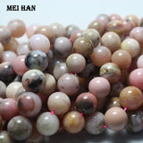 Meihan 12mm Pink Opal Smooth Round Loose Beads for Jewelry Making