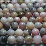 Meihan 12mm Pink Opal Smooth Round Loose Beads for Jewelry Making