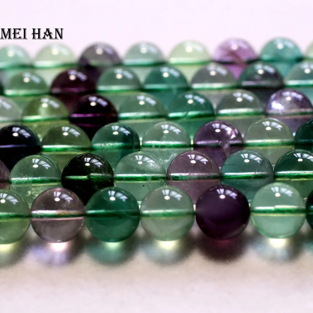Meihan 10mm A+ Colorful Fluorite Round Beads for Jewelry Making