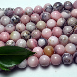Meihan 10mm Pink Opal Smooth Round Loose Beads Set for Jewelry Making