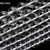 Meihan 4mm Crystal Quartz Smooth Round Beads Set for Jewelry Making