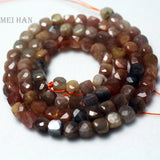 Meihan 4.5*4.5mm Sunstone Faceted Cube Loose Beads