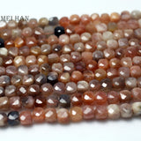 Meihan 4.5*4.5mm Sunstone Faceted Cube Loose Beads