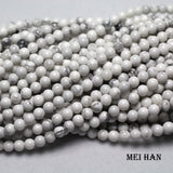 Meihan 4-5mm Howlite Smooth Round Beads Stone Set for Jewelry Making