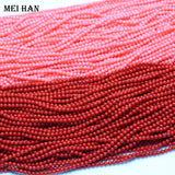 Meihan 5 Strands Pink Coral 4mm Smooth Round Loose Beads