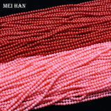 Meihan 5 Strands Pink Coral 4mm Smooth Round Loose Beads