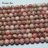 Natural Argentina Rhodochrosite Smooth Round Loose Beads Stone