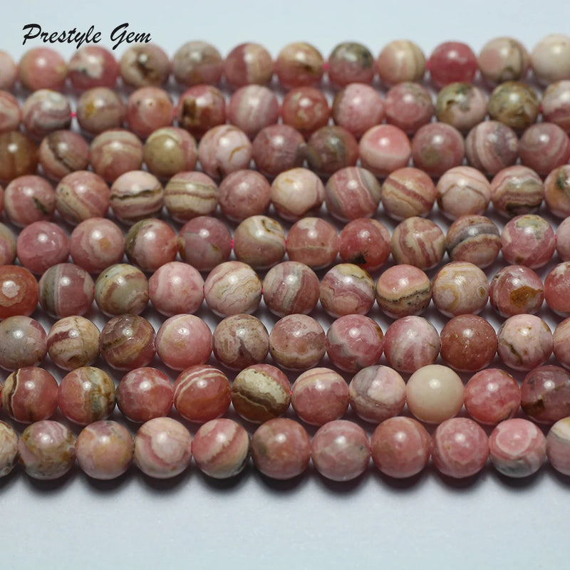 Natural Argentina Rhodochrosite Smooth Round Loose Beads Stone