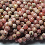 Natural Argentina Rhodochrosite Smooth Round Loose Beads Stone