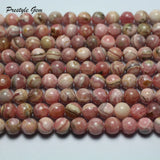 Natural Argentina Rhodochrosite Smooth Round Loose Beads Stone