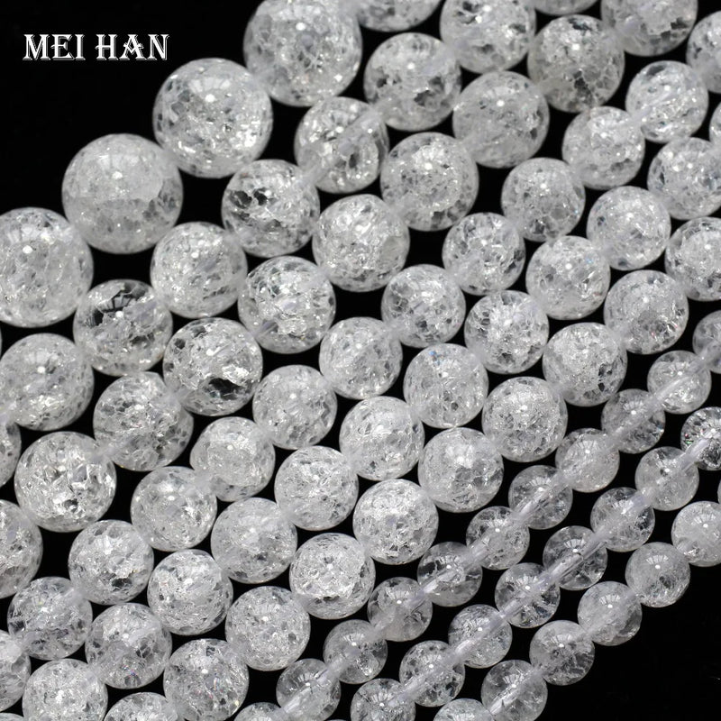 Meihan 6mm 8mm 10mm Cracked Crystal Round Beads for Jewelry Making