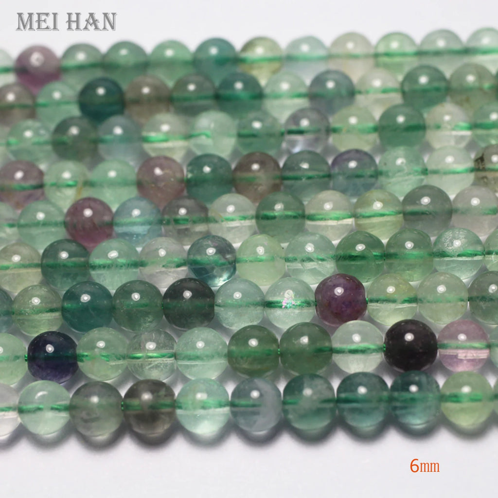 Colorful Fluorite Smooth Round Beads for Jewelry Making