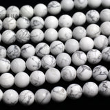 Meihan 6mm 8mm 10mm Natural Howlite Matte Round Beads Stone