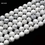 Meihan Howlite Smooth Round Beads Stone for Jewelry Making