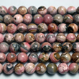 Natural Argentina Rhodochrosite Smooth Round Beads for Jewelry Making DIY