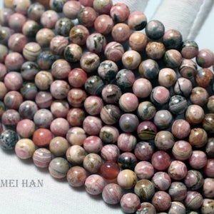 Natural Argentina Rhodochrosite Smooth Round Beads for Jewelry Making DIY