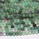 Meihan 6mm Natural Fluorite Round Beads for Jewelry Making