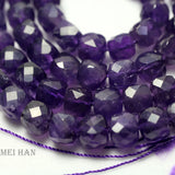 Natural Amethyst 8*8mm Faceted Cube Beads for Jewelry DIY