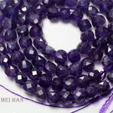 Natural Amethyst 8*8mm Faceted Cube Beads for Jewelry DIY