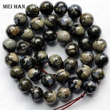 Meihan 8mm 10mm 12mm Grey Opal Llanite Round Loose Beads
