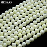 Meihan Natural Shell Loose Beads Round for Jewelry Making
