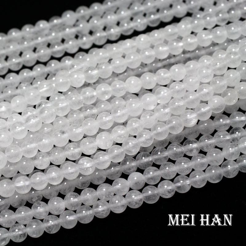 Meihan Angola Milky Quartz Round Beads for Jewelry Making
