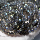 Madagascar Labradorite Smooth Round Bracelet Gemstone Beads