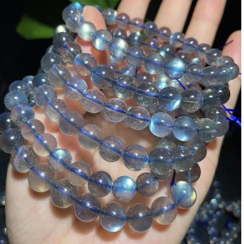 Madagascar Labradorite Smooth Round Bracelet Gemstone Beads