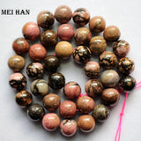 Natural Rhodonite Round Loose Beads Pink 4-12mm DIY Bracelet Making