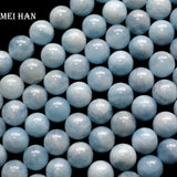 Meihan 10mm Aquamarine Round Gemstone Charm for Jewelry Making