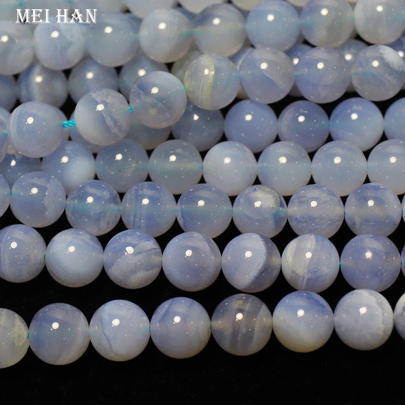 Meihan 10mm Lace Agate Chalcedony Round Loose Beads for Jewelry Making
