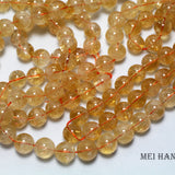 Meihan 12mm 14mm Citrine Smooth Round Beads for Jewelry Making