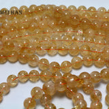 Meihan 12mm 14mm Citrine Smooth Round Beads for Jewelry Making