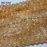 Meihan 12mm 14mm Citrine Smooth Round Beads for Jewelry Making