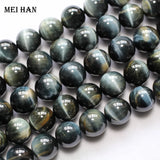 Meihan 14mm Hawk's Eye Stone Beads Set for DIY Bracelet Making