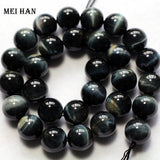 Meihan 14mm Hawk's Eye Stone Beads Set for DIY Bracelet Making