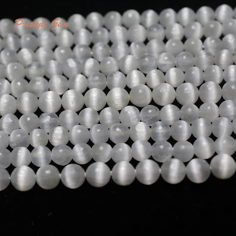 Meihan 4mm Calcite Selenite Beads for Jewelry Making