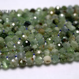 Meihan 5.2mm Green Kyanite Faceted Round Gemstone Beads
