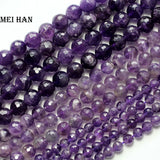 Meihan Amethyst Faceted Round Loose Beads - 6mm, 8mm, 10mm